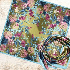 Womens Scarf Floral Ladies Fashion Silk Feel Hair Tie Head Wrap Square Bandana